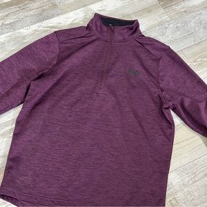 Under Armour 1/4 Zip Up Athletic Jacket Sz Medium Loose Coldgear Purple/Maroon